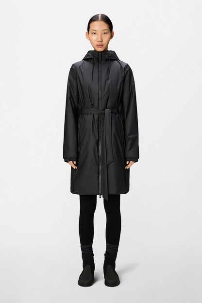 RAINS Lohja Long Insulated Curve Jacket Black Jacket