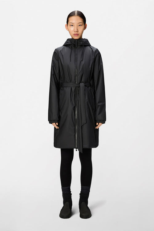 RAINS Lohja Long Insulated Curve Jacket Black Jacket