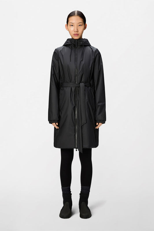 RAINS Lohja Long Insulated Curve Jacket Black Jacket