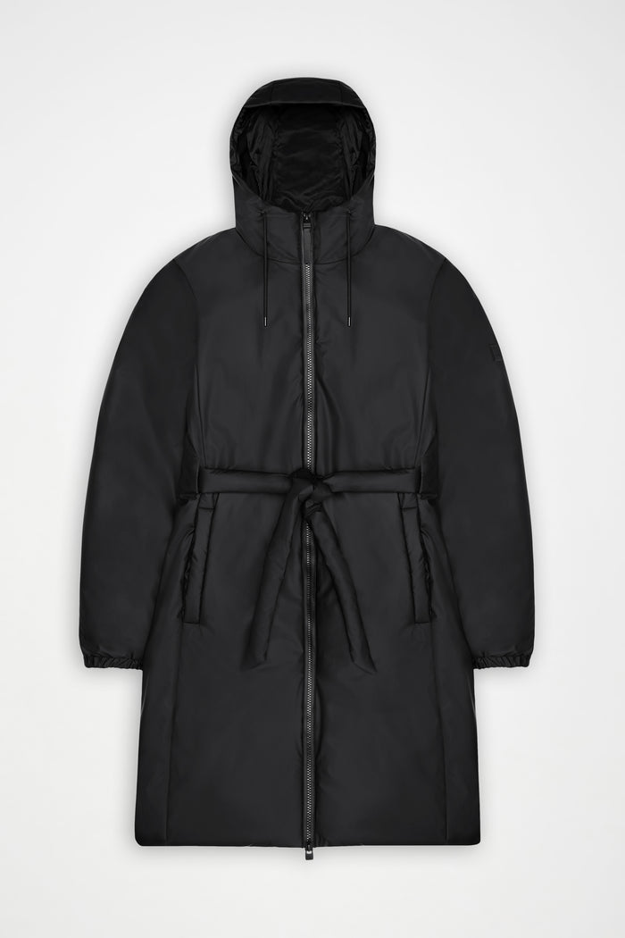 RAINS Lohja Long Insulated Curve Jacket Black Jacket
