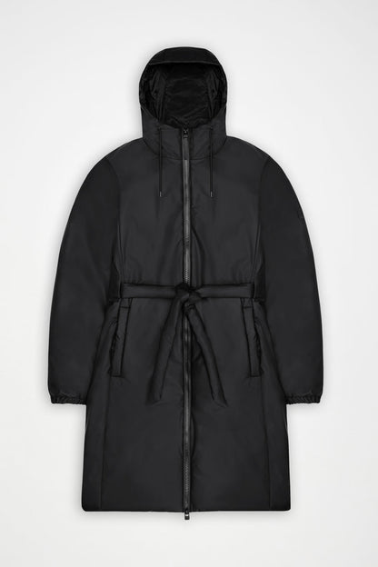 RAINS Lohja Long Insulated Curve Jacket Black Jacket
