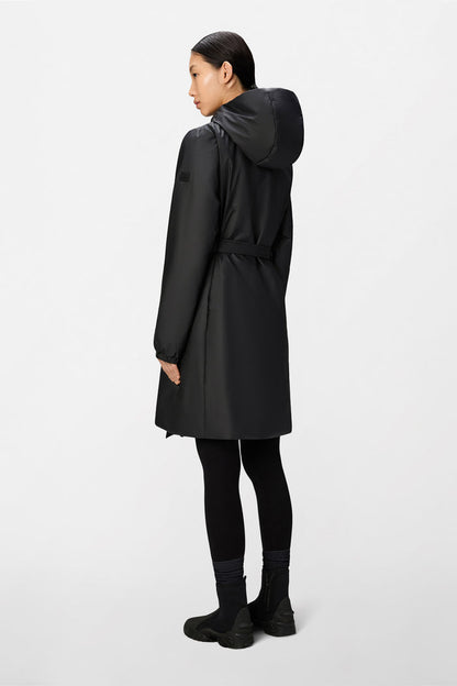 RAINS Lohja Long Insulated Curve Jacket Black Jacket