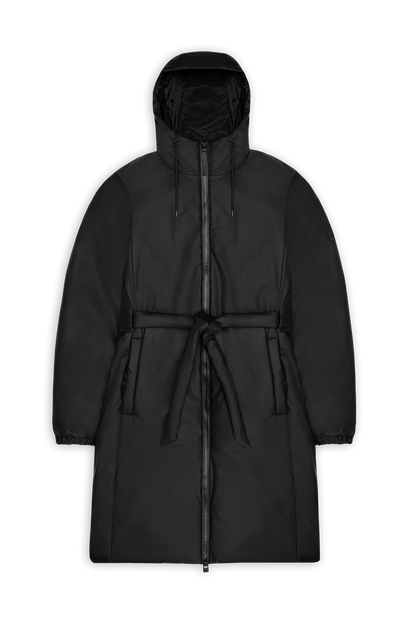 RAINS Lohja Long Insulated Curve Jacket Black Jacket