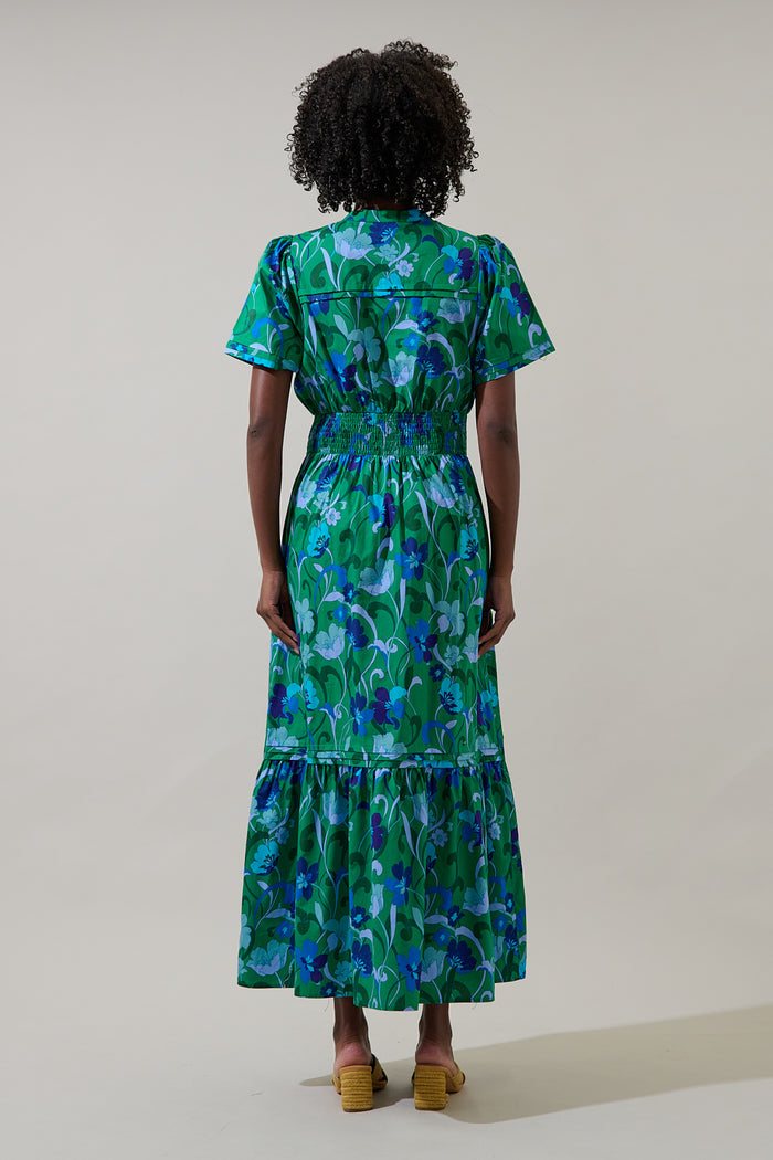 Lomeli Floral Belraj Poplin Maxi Dress