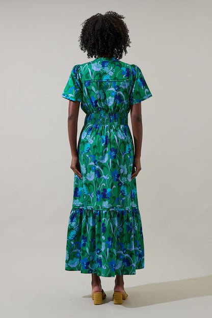Lomeli Floral Belraj Poplin Maxi Dress