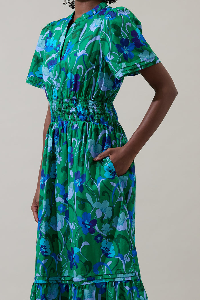 Lomeli Floral Belraj Poplin Maxi Dress
