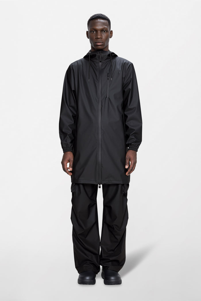 RAINS Long Storm Breaker Black Jacket