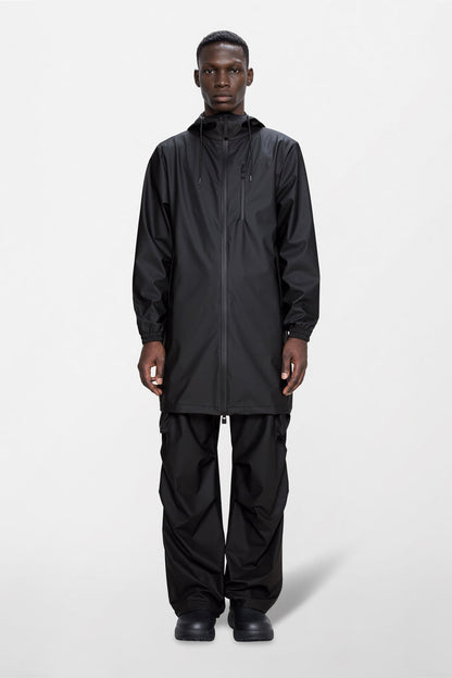 RAINS Long Storm Breaker Black Jacket
