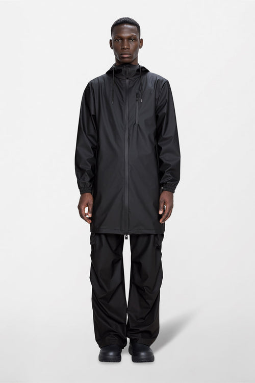 RAINS Long Storm Breaker Black Jacket