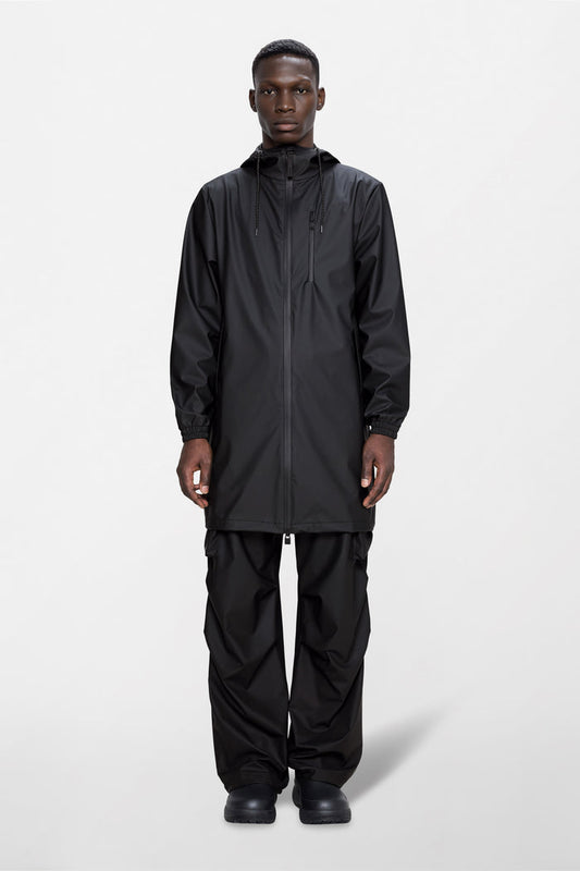 RAINS Long Storm Breaker Black Jacket