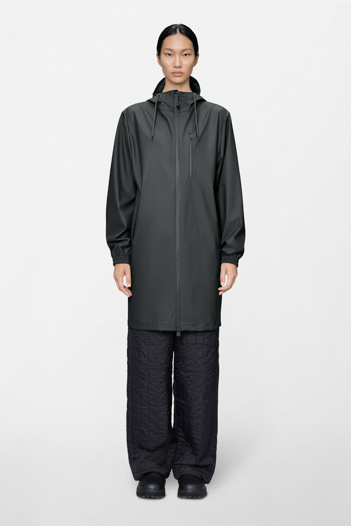 RAINS Long Storm Breaker Dark Grey Jacket