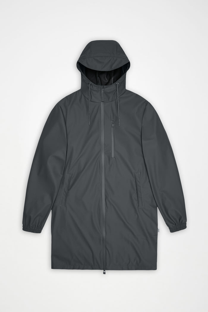 RAINS Long Storm Breaker Dark Grey Jacket