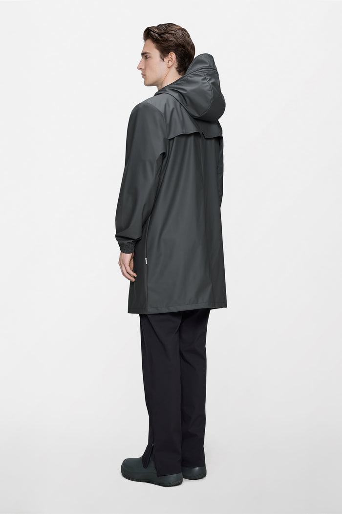 RAINS Long Storm Breaker Dark Grey Jacket