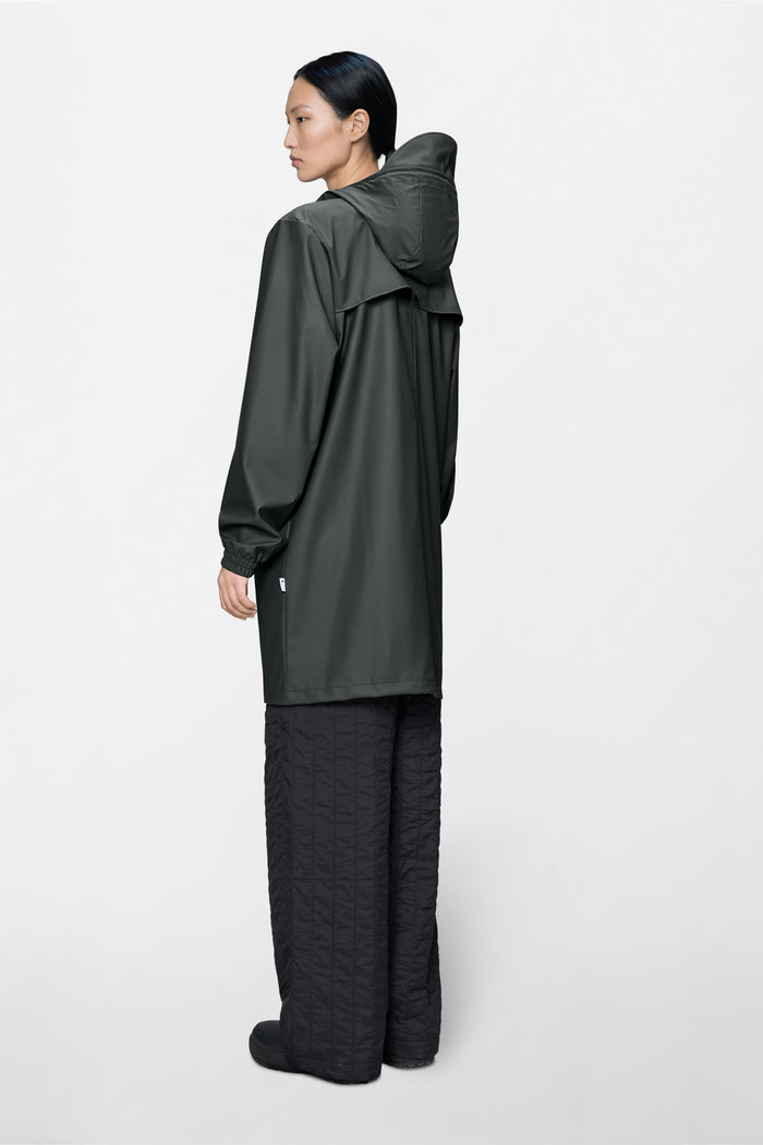RAINS Long Storm Breaker Dark Grey Jacket