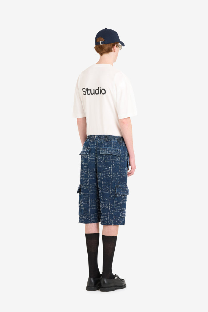 ETUDES STUDIO LOOSE JACQUARD SHORT BLUE 5