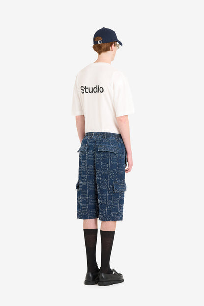 ETUDES STUDIO LOOSE JACQUARD SHORT BLUE 5