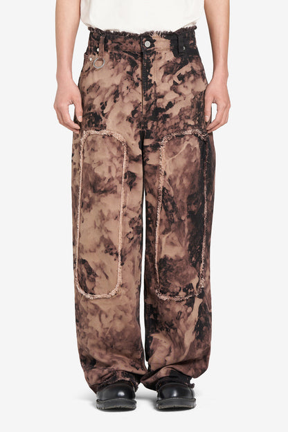 LOOSE JEANS PATCH BLEACH 42 / BROWN