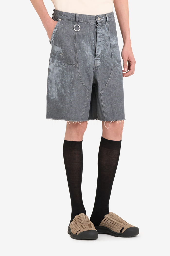 ETUDES STUDIO LOOSE JEANS SHORTS PAINT GREY 3