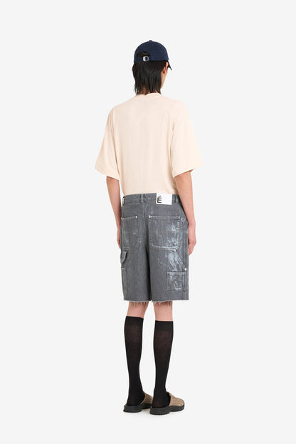 ETUDES STUDIO LOOSE JEANS SHORTS PAINT GREY 5