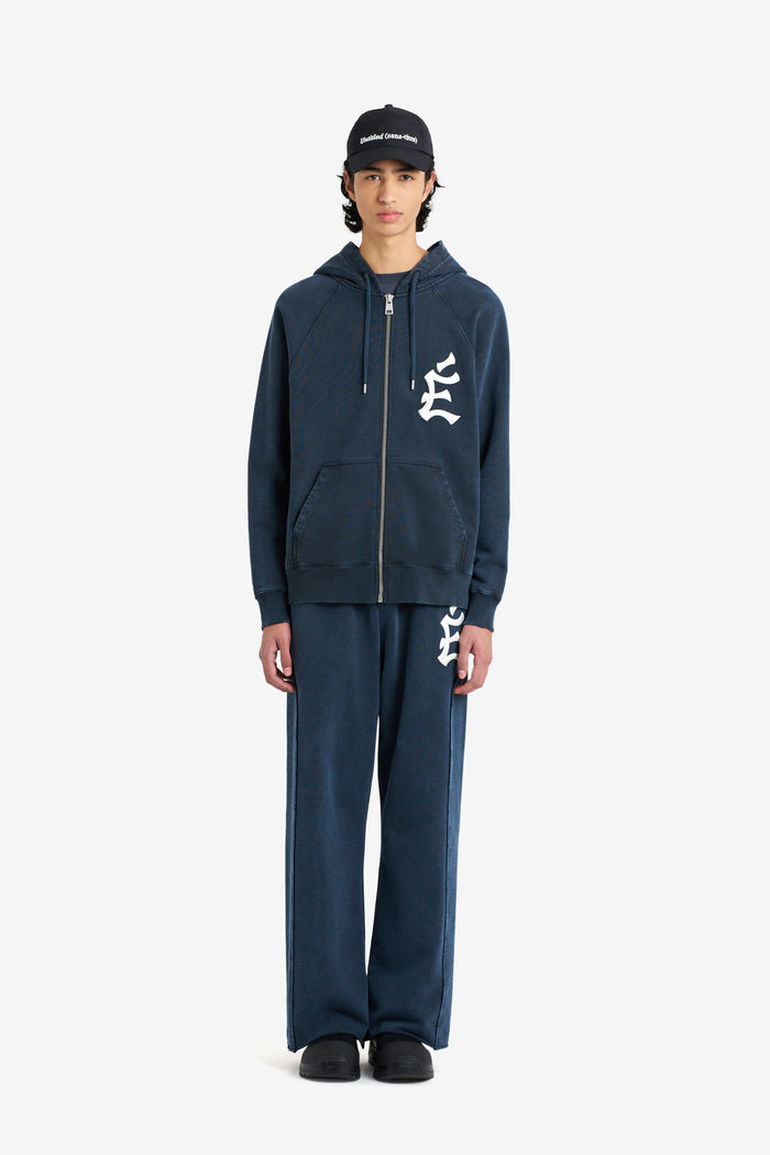 ETUDES STUDIO LOOSE ZIPPED HOODIE EMB NAVY 2