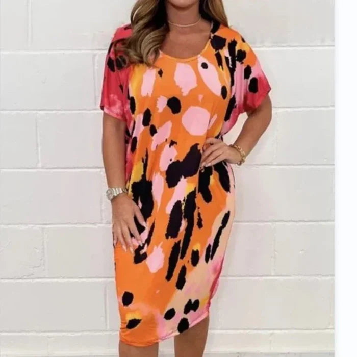 Louisa - Robe Décontractée Ample à Imprimé Léopard