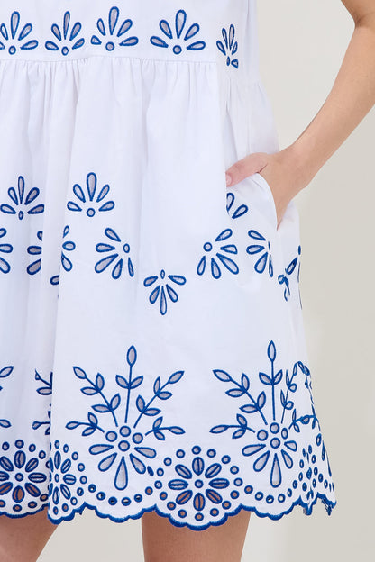 Lurina Embroidered Babydoll Mini Dress