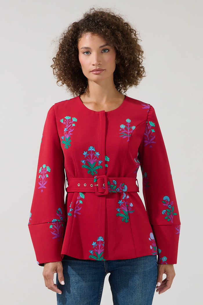 Lutie Peplum Jacket Genora Floral