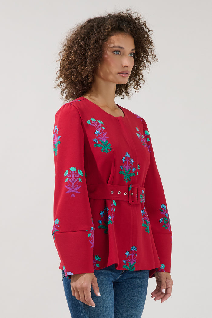 Lutie Peplum Jacket Genora Floral
