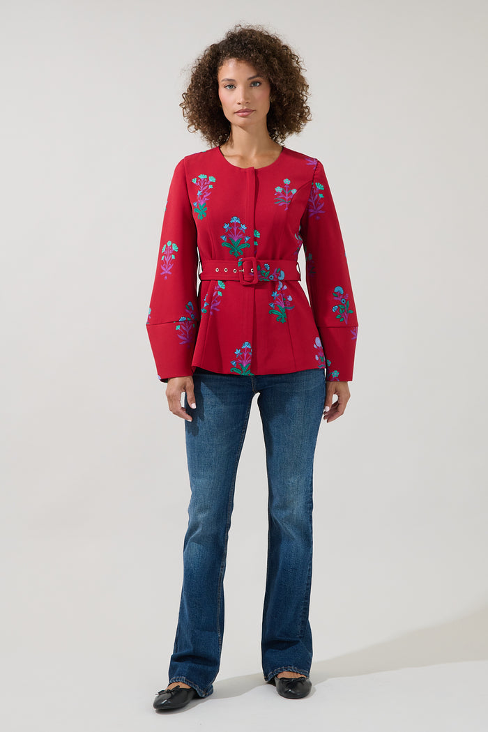 Lutie Peplum Jacket Genora Floral