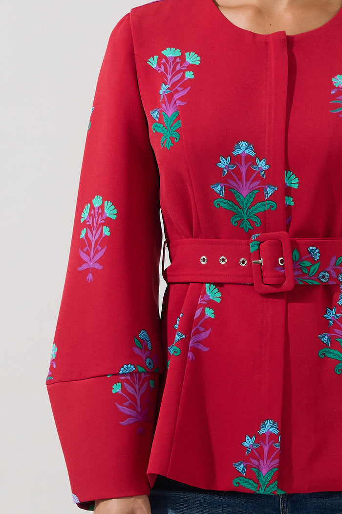 Lutie Peplum Jacket Genora Floral