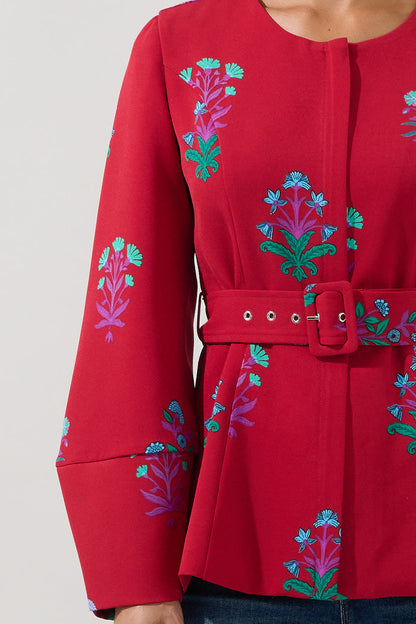 Lutie Peplum Jacket Genora Floral