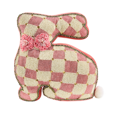 Mackenzie-Childs Beaded Bunny Pillow