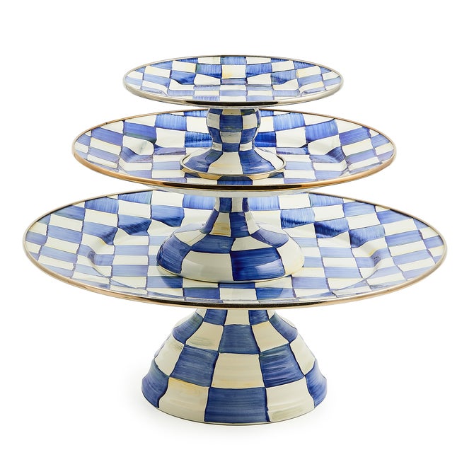 Mackenzie-Childs Pedestal Platter Check (Various Colors)