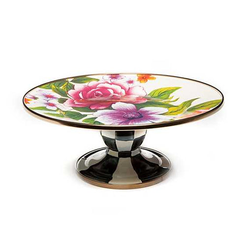 Mackenzie-Childs Pedestal Platter White Flower Market