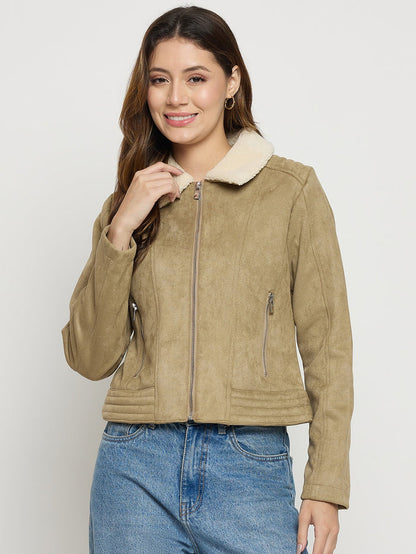 Madame Sand Collared Full Sleeve Short Jacket