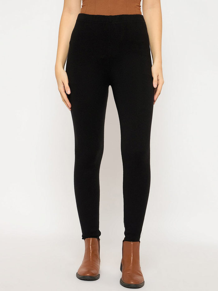Madame Skinny Fit Solid Black Tights