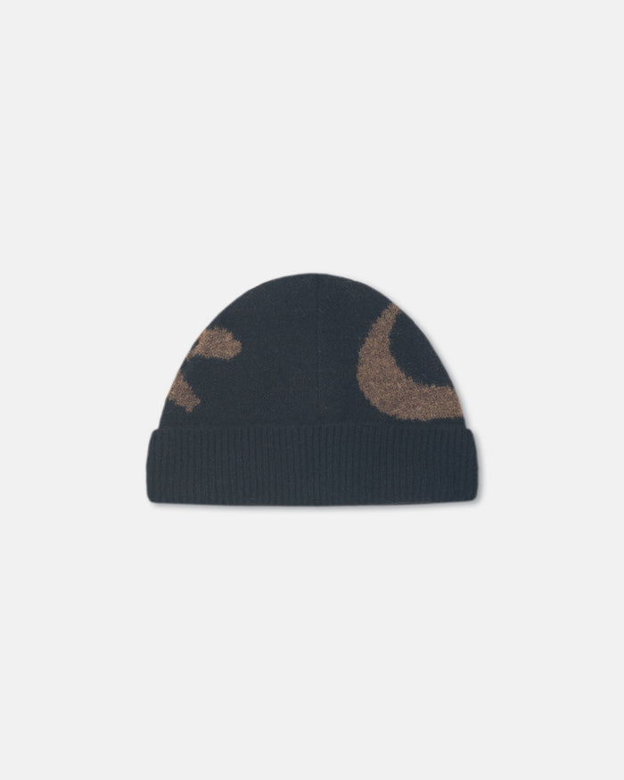 Madis - Brushed alpaca beanie - Black/Brown