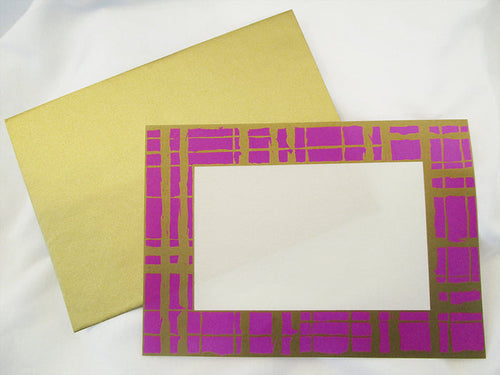 Magenta and gold border invite - Designs by Ginny