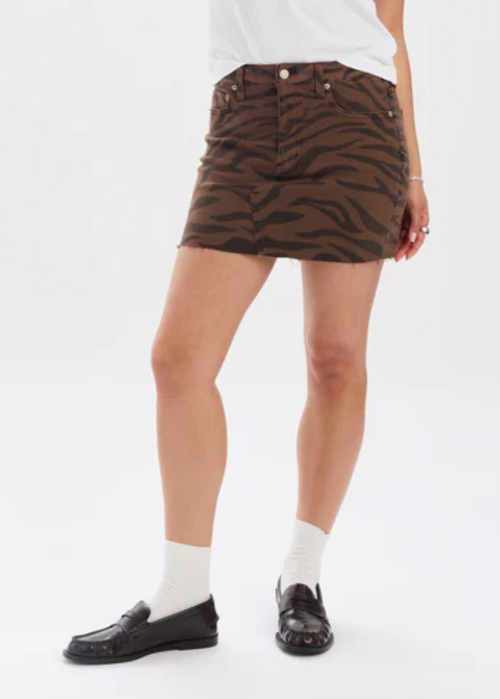 Malibu Mid-Rise Mini Skirt - Desert Zebra