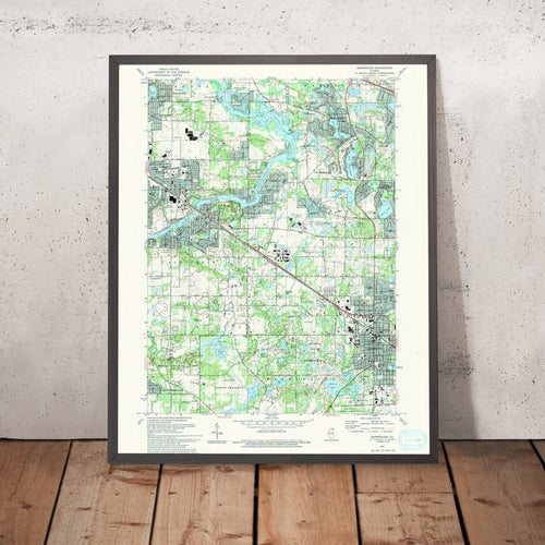 Map of Barrington, Illinois by USGS, 1993 – Lake Zurich, Fox River & Cuba Marsh Forest Preserve