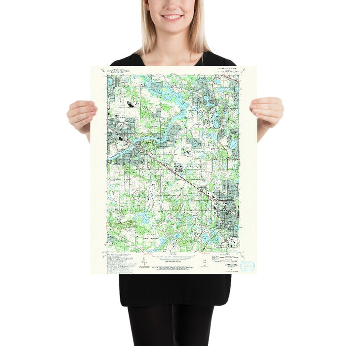 Map of Barrington, Illinois by USGS, 1993 – Lake Zurich, Fox River & Cuba Marsh Forest Preserve