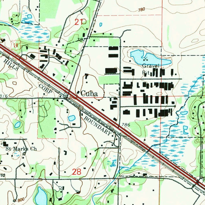 Map of Barrington, Illinois by USGS, 1993 – Lake Zurich, Fox River & Cuba Marsh Forest Preserve