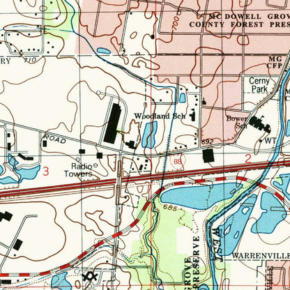 Map of Naperville, Illinois by USGS, 1998 – Aurora, Lisle & DuPage River