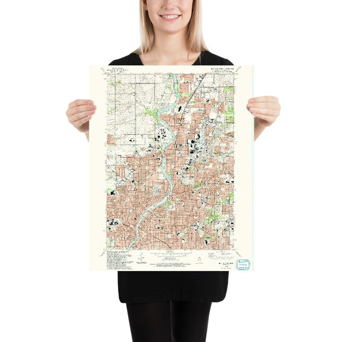 Map of Rockford, Illinois by USGS, 1993 – Loves Park, Machesney Park & Rock River