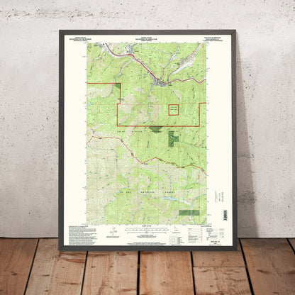Map of Wallace, Idaho by USGS, 1995 – Coeur d’Alene National Forest & St. Joe National Forest