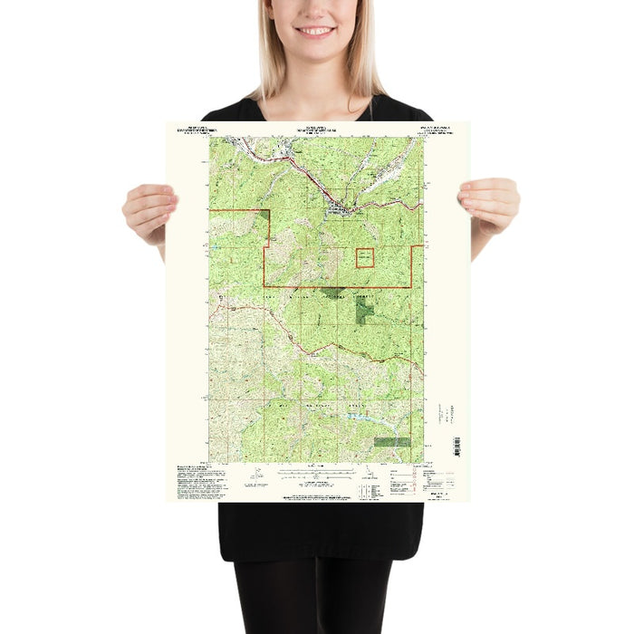 Map of Wallace, Idaho by USGS, 1995 – Coeur d’Alene National Forest & St. Joe National Forest
