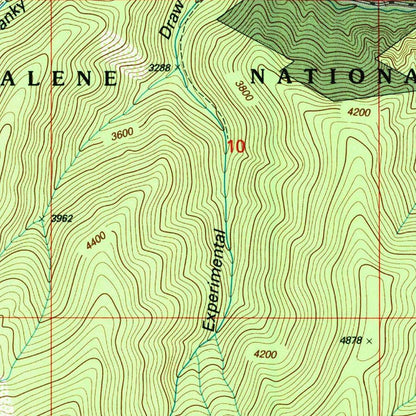 Map of Wallace, Idaho by USGS, 1995 – Coeur d’Alene National Forest & St. Joe National Forest