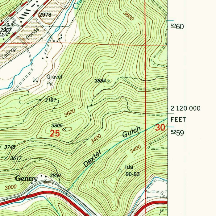 Map of Wallace, Idaho by USGS, 1995 – Coeur d’Alene National Forest & St. Joe National Forest