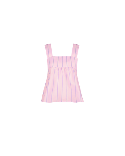 MARGIE TIE-BACK TOP LILAC CANDY STRIPE
