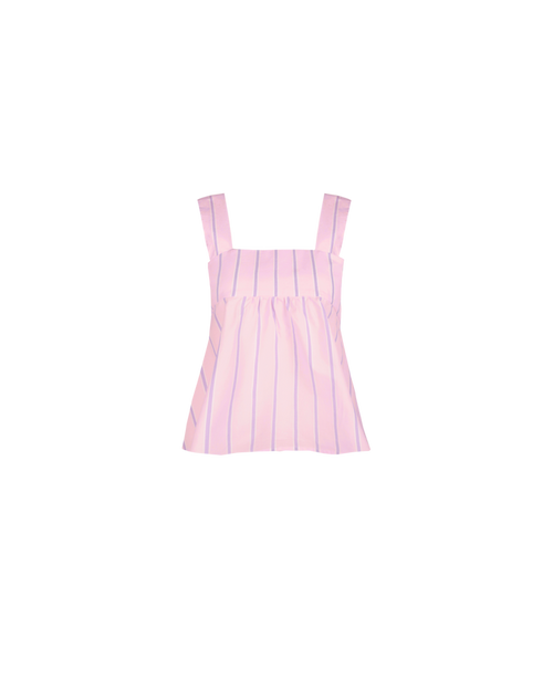 MARGIE TIE-BACK TOP LILAC CANDY STRIPE